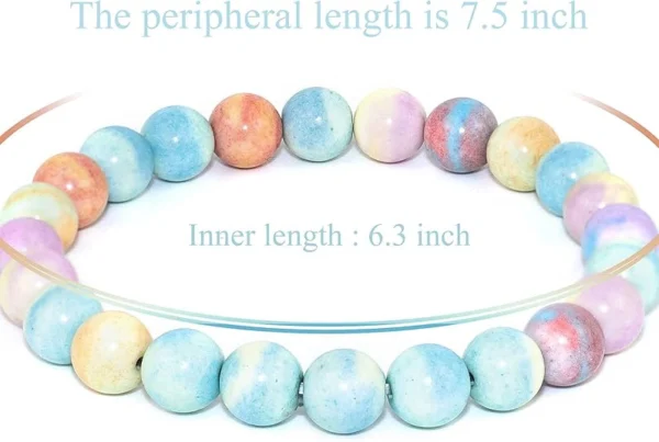 rainbow agate bracelet size 7.5 inch outer 6.3 inch inner