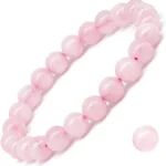 rose quartz bead bracelet 8mm pink beads full view
