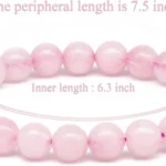 rose quartz bead bracelet size 7.5 inch outer 6.3 inch inner