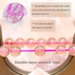 strawberry quartz bracelet double layer elastic string close up