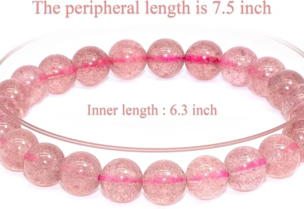 strawberry quartz bracelet size 7.5 inch outer 6.3 inch inner