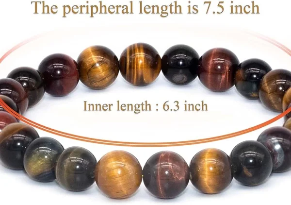tiger eye stone bracelet size 7.5 inch outer 6.3 inch inner