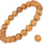 wood grain jasper bracelet 8mm natural brown beads full view