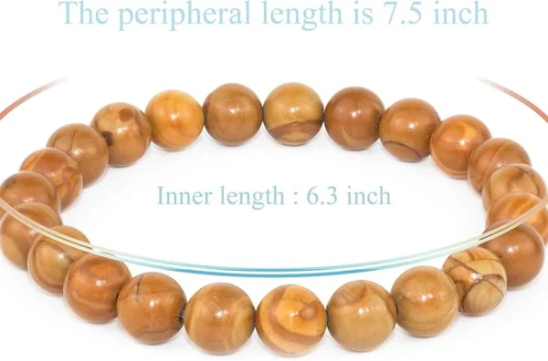 wood grain jasper bracelet size 7.5 inch outer 6.3 inch inner