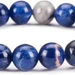 natural orange sodalite bracelet for women with blue and earthy gemstone beads