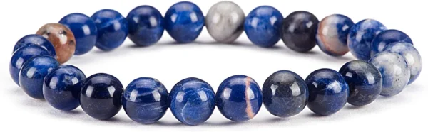 natural orange sodalite bracelet for women with blue and earthy gemstone beads