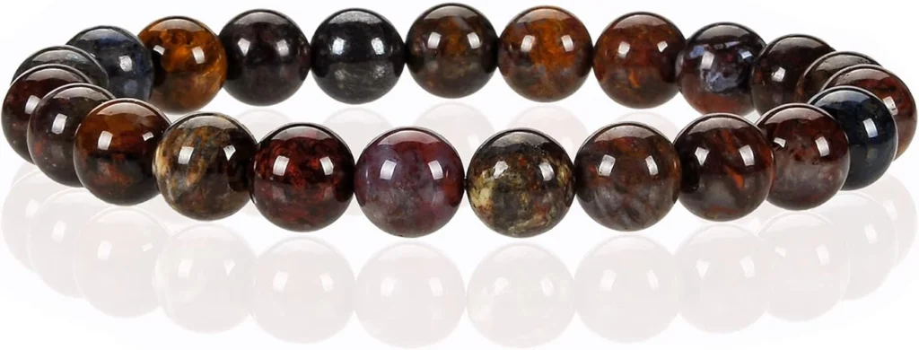 natural pietersite bracelet for women with blue brown gemstone beads