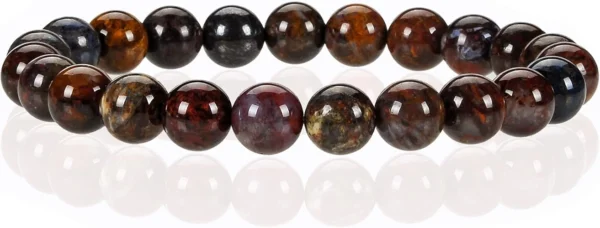 natural pietersite bracelet for women with blue brown gemstone beads