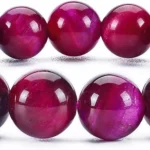 natural pink tiger eye bracelet for women with glossy 8mm gemstone beads
